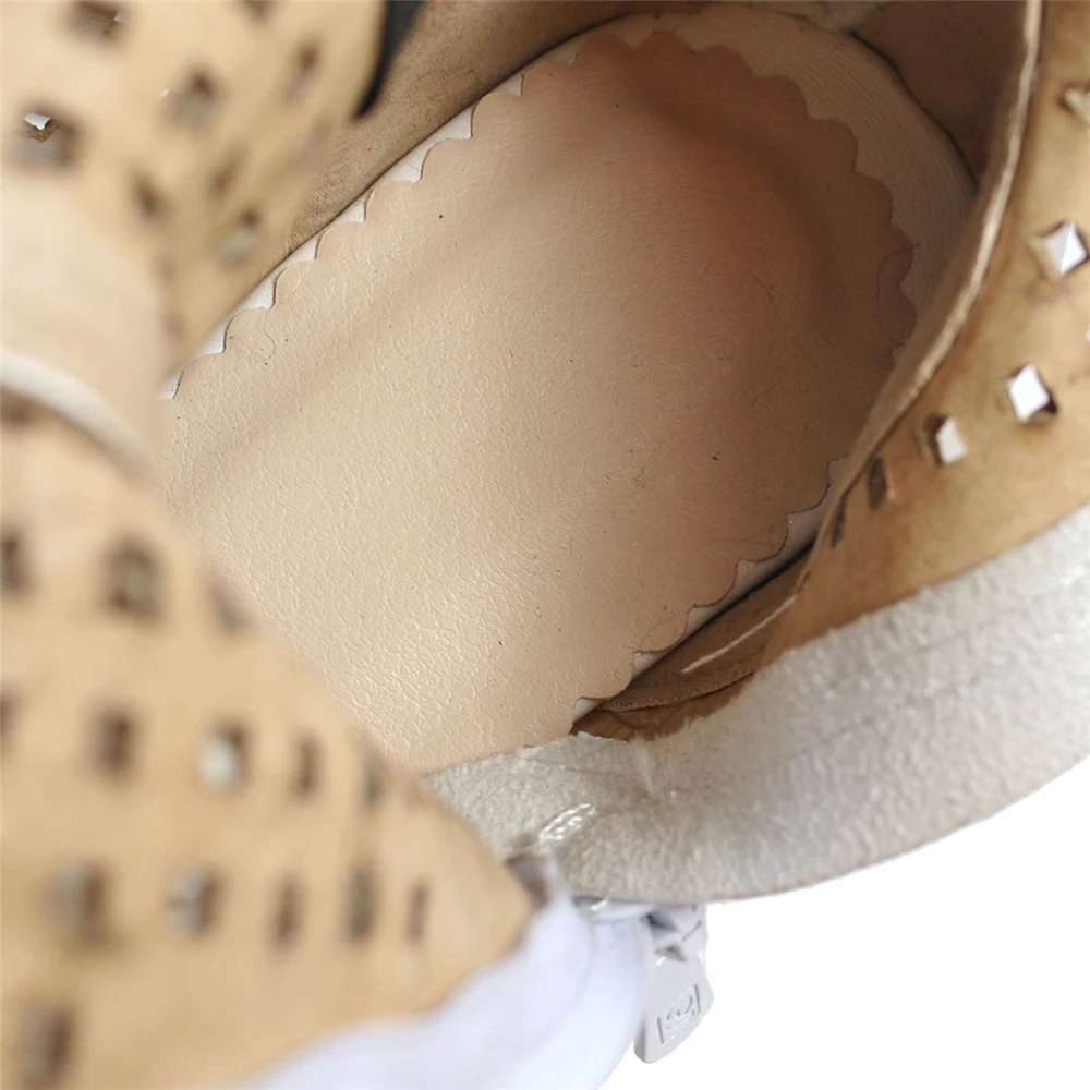 Модные женские летние сапоги до колена на плоской подошве с открытым носком, Квадратные каблуки лепнина, обувь для вечеринок в стиле ретро, римская пикантная женская обувь, размер 34-43