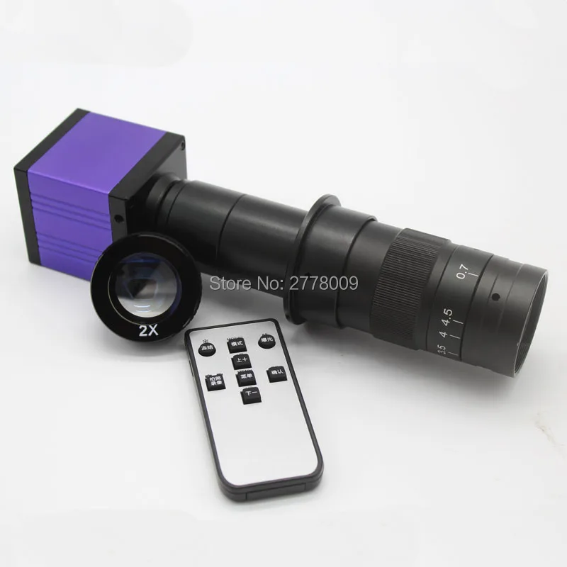 

HDMI USB Digital Industry Video Inspection Microscope Camera With remote control operation TF card storage+10X-360X C-mount Lens