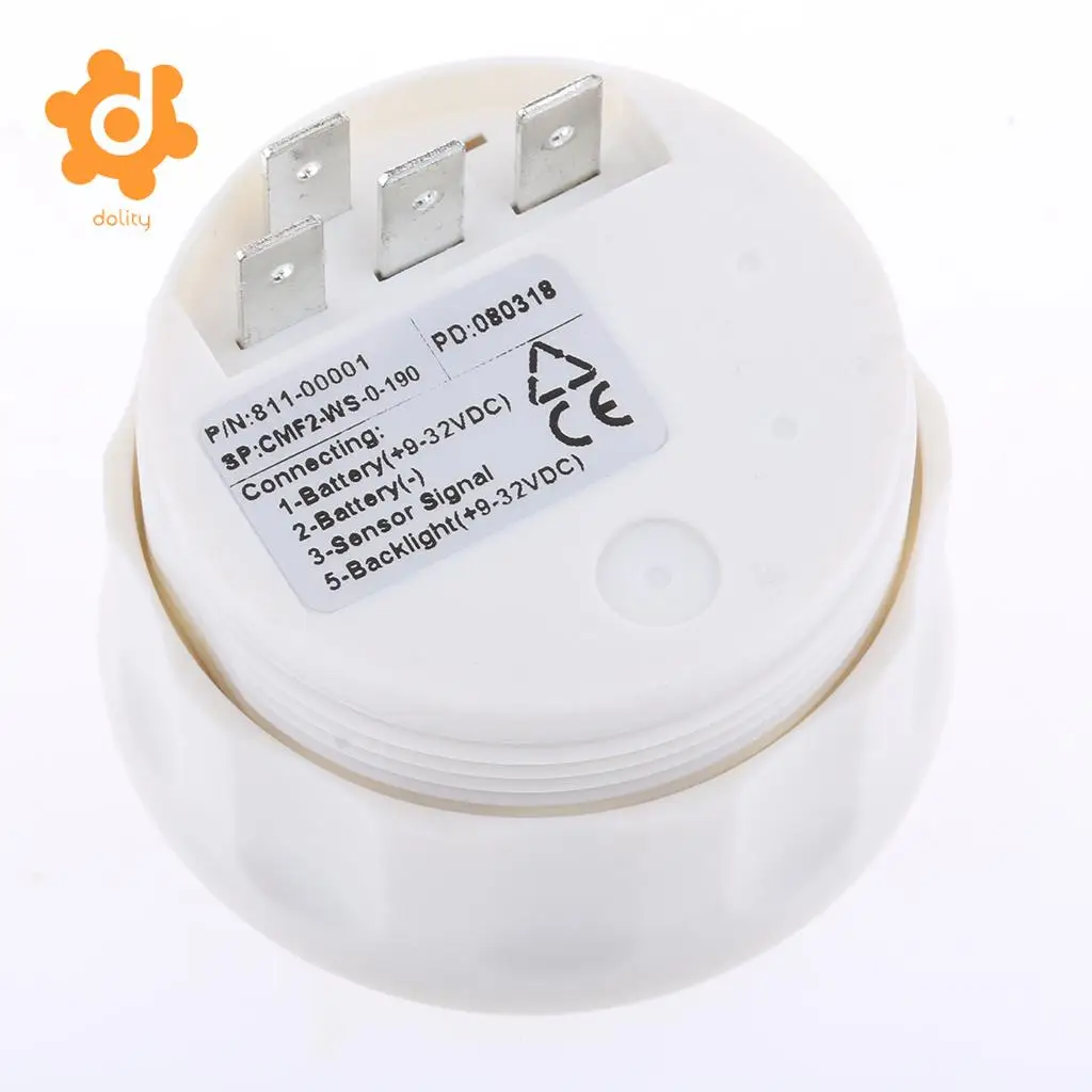 Waterproof Fuel Level Gauge Boat Marine Fuel Tank Level Gauge 9-32V 52mm New Pointer Fuel Level Gauge LED light dispalay