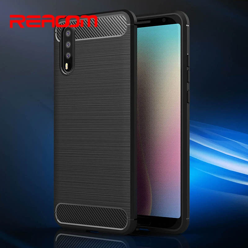 Reaoom Телефон чехол для huawei P20 углеродного волокна ворсованной текстурой задняя