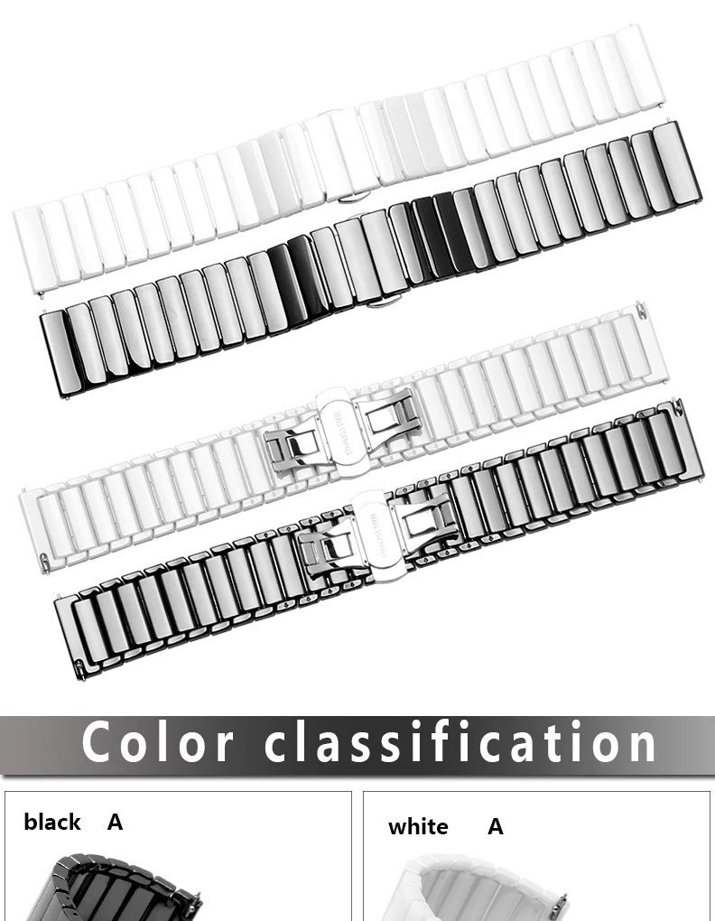Крест зерна керамики ремешок 20 мм 22 мм Черный Белый Браслет замена браслеты для AMAZFIT Смарт часы