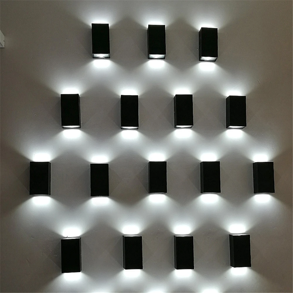 Полукруглый/квадратный eclairage led exterieur 7 Вт 12 Вт наружный светильник Настенный cob led черный/серый