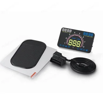 

5.8 inch Car head up display E350 Windshield Projector Alarm System Smart Digital Speedometer OBD2 HUD display HD