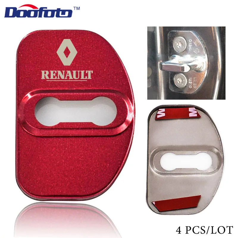 Doofoto автомобильный Стайлинг авто защита для дверного замка чехол для Renault Megane 2 3 Scenic Laguna 2 Captur аксессуары автостайлинг - Цвет: Style 1 Red