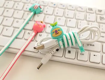 

Newest 20sets Lovely Gifts cartoon style Earphone Cable Wire Cord Holder Cable Winder For Headphone Wire Organizer Storage