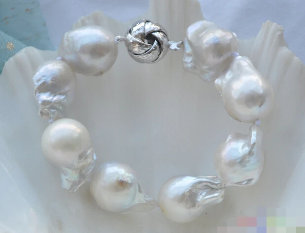 

Hot selling>@@ > 08693 WHITE BAROQUE KESHI REBORN PEARL BRACELET -Bride jewelry free shipping