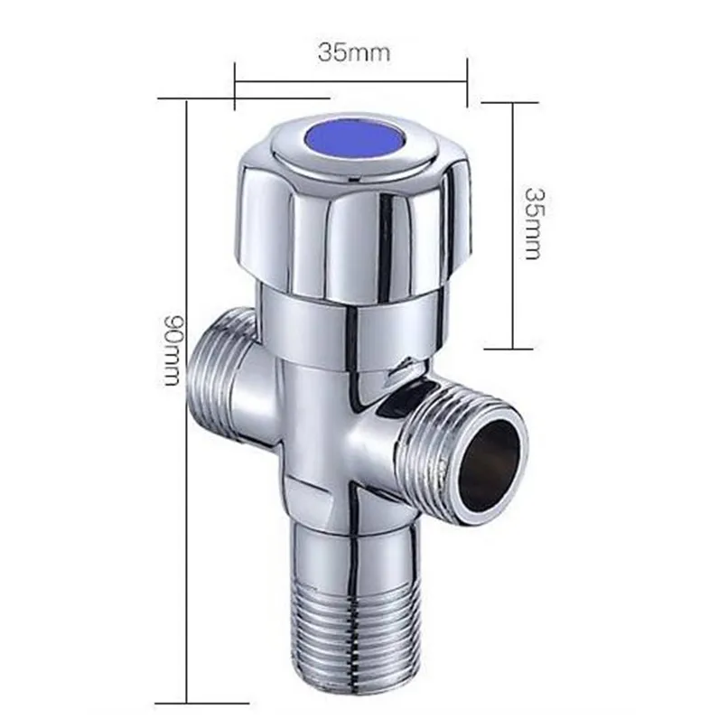 G1/2*1/2 Латунь расширенной резьбой машина для изготовления холодного/горячий Впускной водяной клапан кран водонагреватель стульчак один, простая в использовании, двух-out Трехходовой угловой клапан