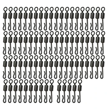 

75pcs Large long body Q-Shaped Swivel Hanging Connector Terminal Barrel Quick ChangeTackle For Carp Fishing Accessory