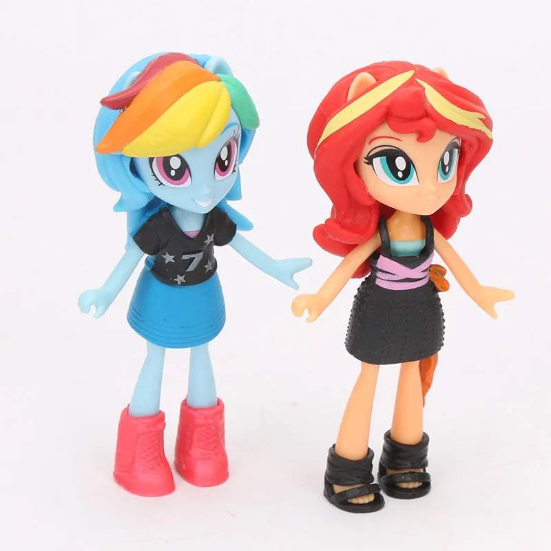 9 см игрушки My Little Pony модный отряд пелотон стиль Пинки Пай Рарити закат мерцающие фигурки Набор для девочек лучшие друзья