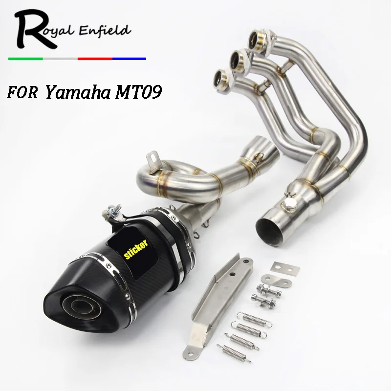 

51mm ID MT09 FZ09 Motorcycle Exhaust Muffler Modified Scooter Front Pipe Slip-On Muffler Exhaust For YAMAHA MT-09 FZ09 2014-2017