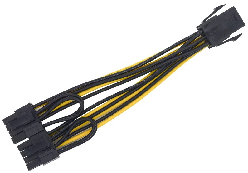 6pin to 2*8pin(6+2)pin for miner Molex 6 pin PCI E to 2*PCIe 8 (6+2) pin Graphics Video Card PCI-e VGA Splitter Hub Power Cable