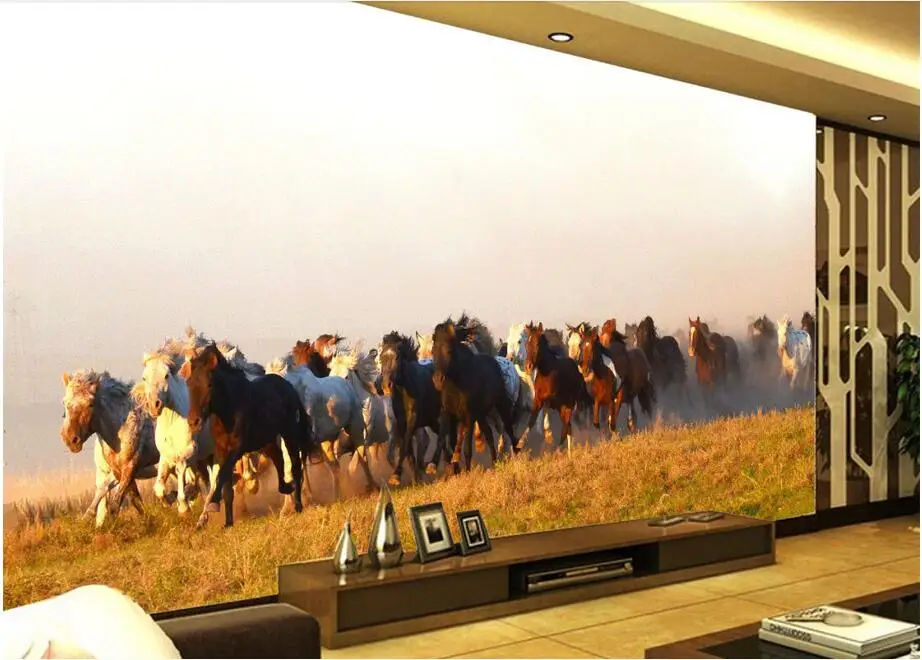 

3d wallpaper custom photo non-woven ten thousand horses stampeding 3d wall murals wallpaper for walls 3 d decoration painting