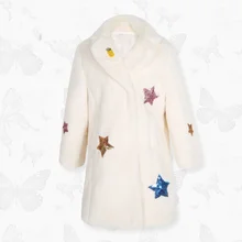 Brand girls wear warm fur coat coat winter rabbit fur coat of wool 4-10 year