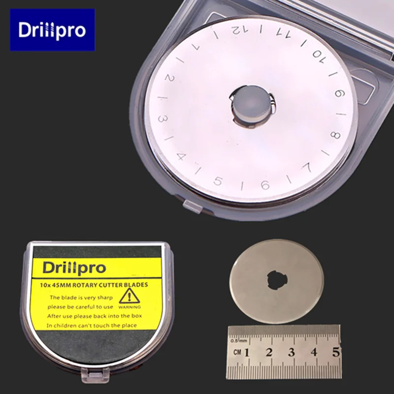 Drillpro 10 шт. 45 мм роторные режущие лезвия подходят для Olfa Cut Ткань бумага швейные инструменты