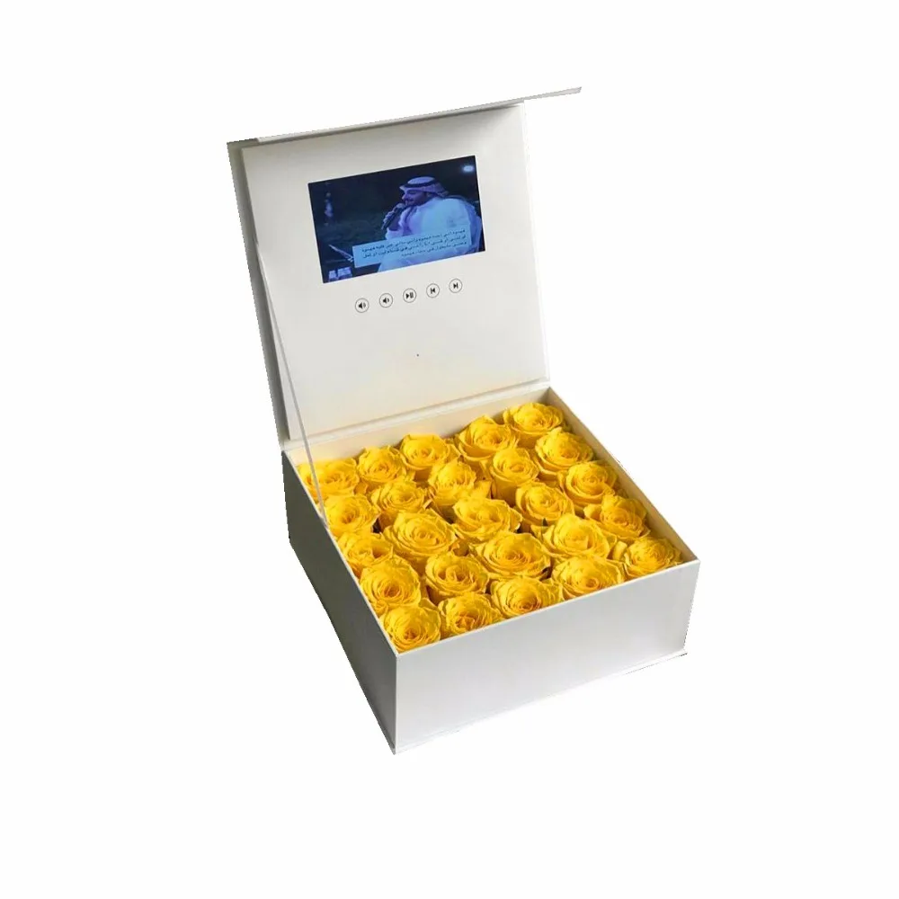 Wedding Birthday Valentine's Day Christmas Video Brochure Advertising Player Promotional Gifts Greeting MP4 Screen Flowers Box mp4 player music player mini media player