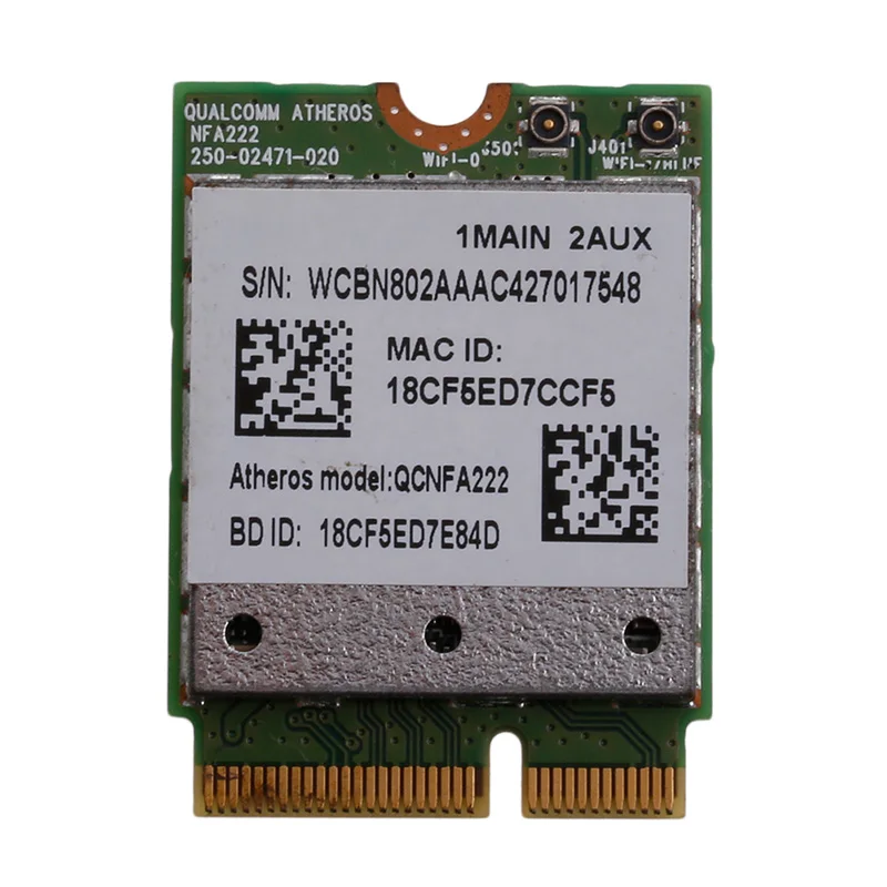 802.11n a/b/g/n QCNFA222 2,4/5 ГГц Wi Fi Bluetooth PCIe Половина мини карты для Atheros