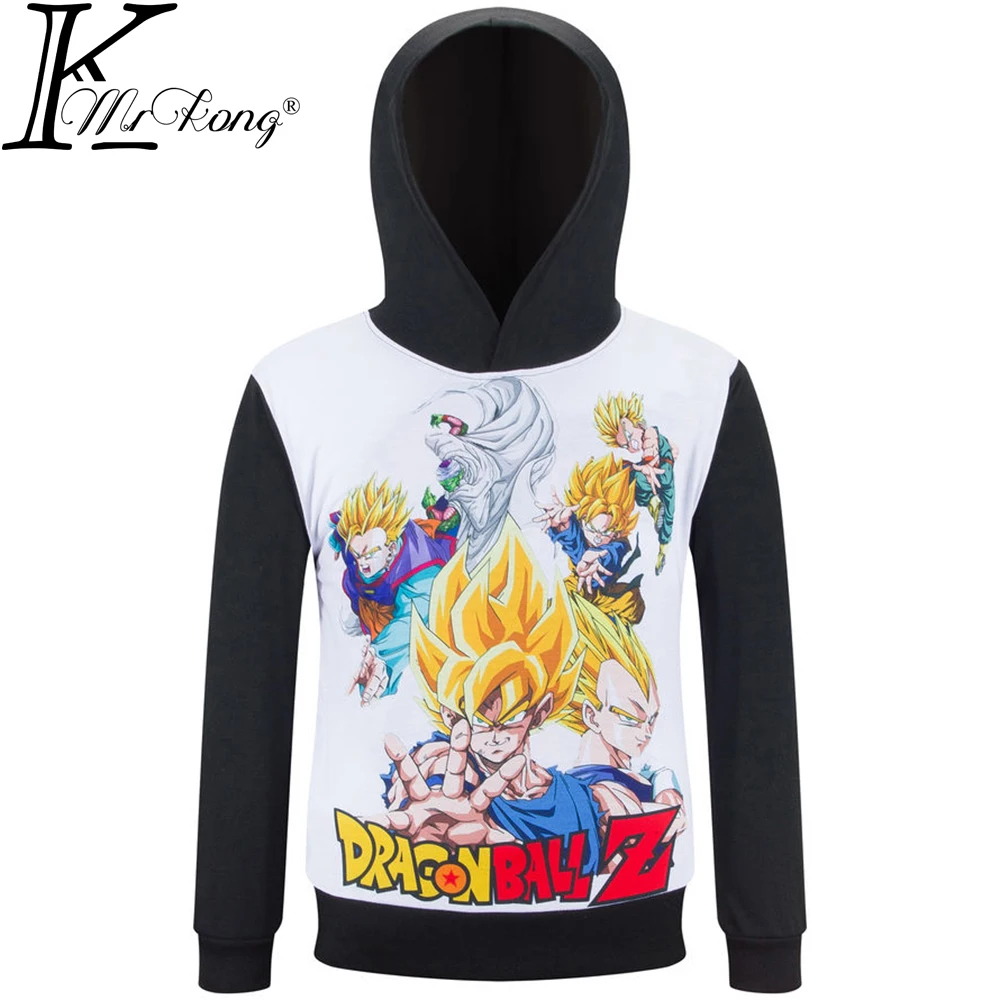 

Dragon Ball Z Kids Long Sleeve T Shirt Boys Girls Hooded T-shirt Spring Fall Baby Tshirt Cartoon Anime Goku Clothes for Children