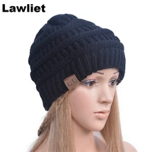 Высокое качество, Осень-зима, теплые вязаные женские шапки, толстые шапки skullies, одноцветные шапки бини для женщин, чепчик для девочки, шапка A385