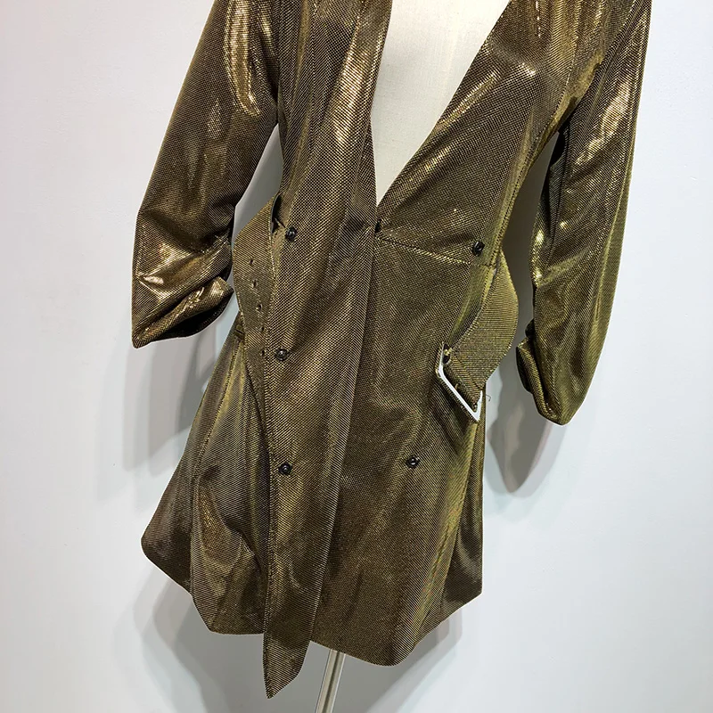 Женское платье распродажа vestido de festa Весна Новое Европейское и американское красивое Девушка Металл V-платья с галстуками для похудения Вечерние