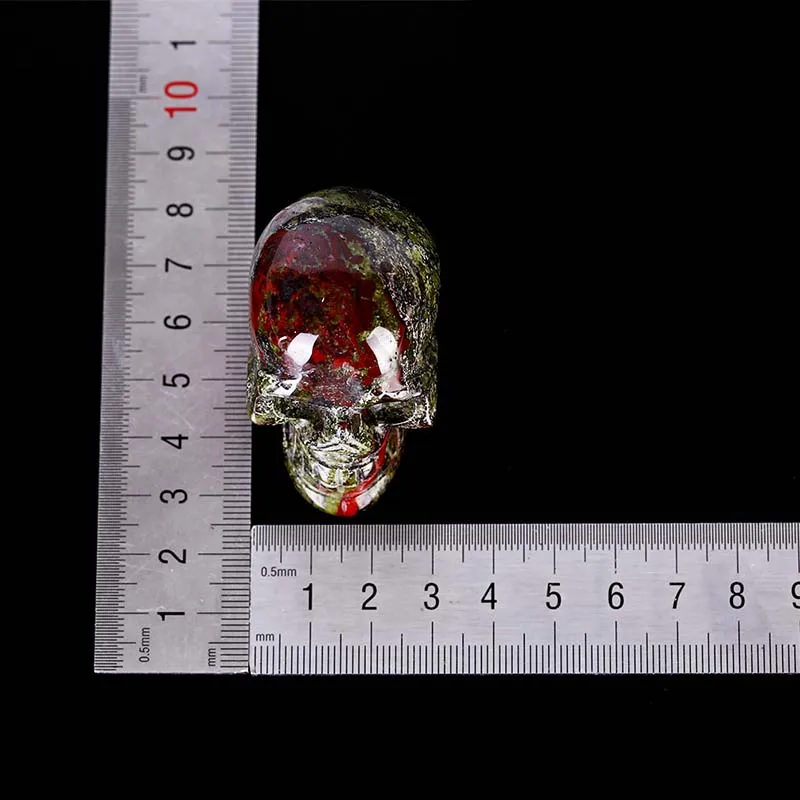 Каменная Статуэтка-череп ручной резной кости фэн шуй целебной коллекции гелиотроп череп натуральный минеральный кварц 5 см