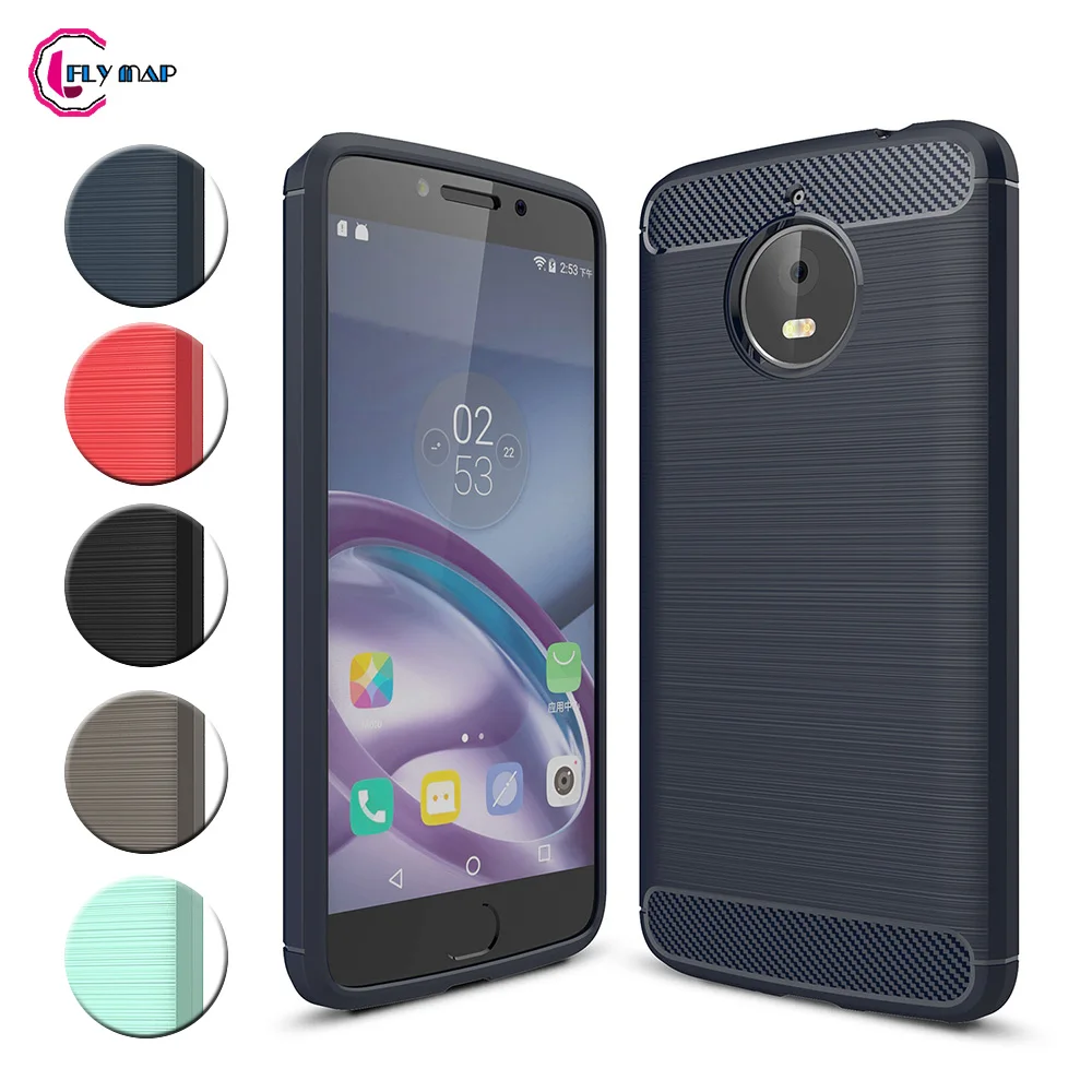 ТПУ чехол для Motorola Moto E4 Plus XT1771 XT1770 Мягкий силиконовый из углеродного волокна