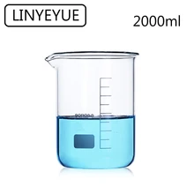 LINYEYUE 2000mL Glass Beaker Borosilicate Glass Measuring Cup high temperature resistance Laboratory Chemistry Equipment 3l high borosilicate gg3 3 double wall glass reactor at laboratory equipment manufacturer price