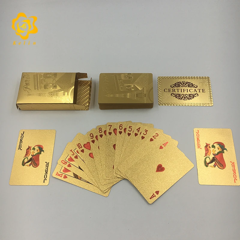 

high quality PET material Eiffel Tower image 24K gold foil Playing cards for paris traveling souvenir gifts or entertainment