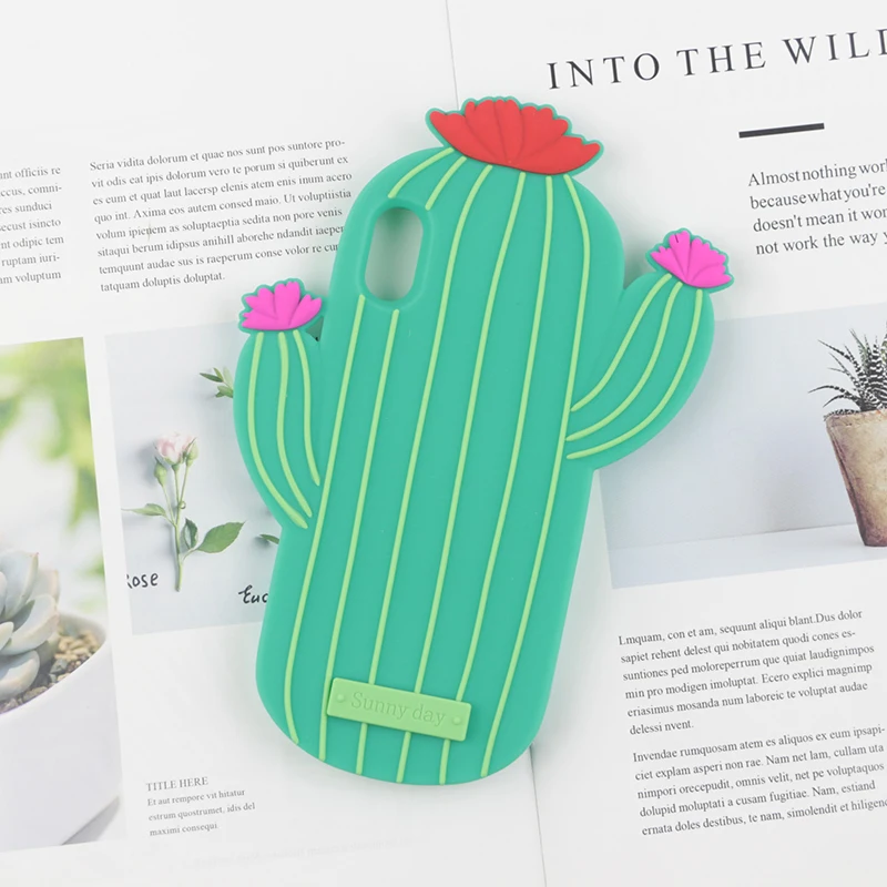 

Cute Sunny Day Cactus Case for iPhone 5 5s SE 6 6s 7 8 Plus X XR XS Max Phone Back Silicon Cover