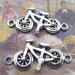 10 шт DIY браслет Двухместный сплава отверстия разъем для велосипеда серебро фурнитура для ювелирных изделий, основы для серег делая 30*15 мм