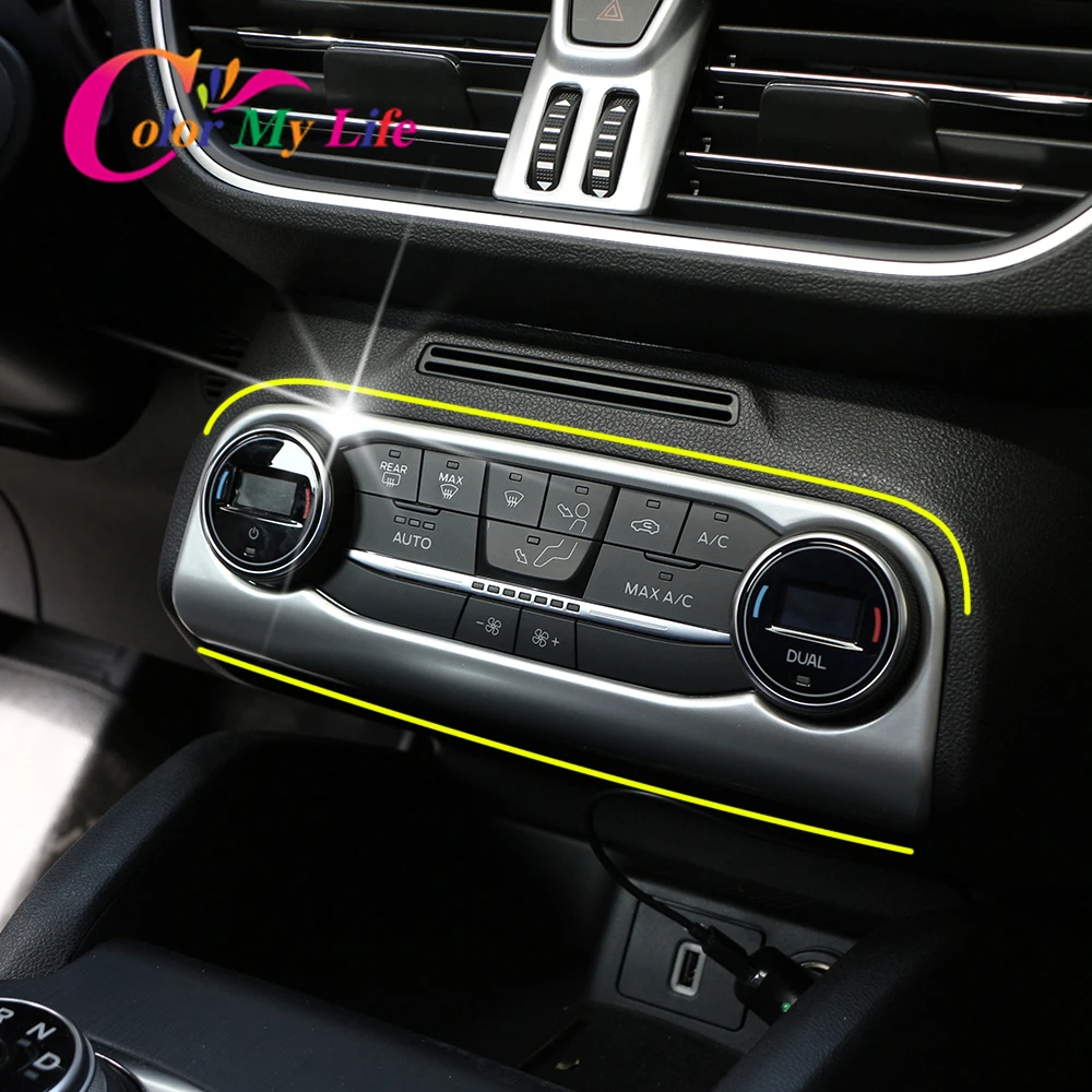 

Air Knob Panel Cover Fit for Ford Focus 2019 2020 Car Styling Air Condition Adjustment Switch Frame Trim Interior Accessories