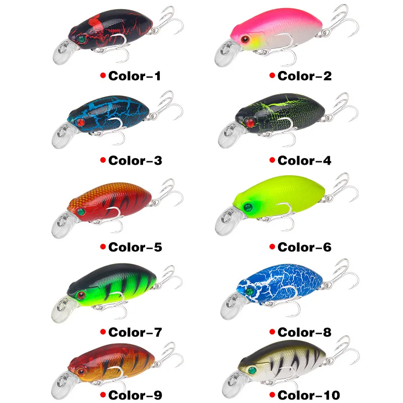 

New Luya 11.1g/6cm Fat Sinking Bait Fishing Fat Body Hook Quality Epoxy Resin Coating Crankbait Fishing Bait free shipping