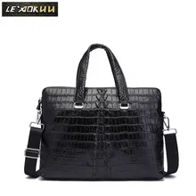 Мужской дизайнерский деловой портфель из натуральной кожи черного цвета, модная дорожная сумка для ноутбука 16 дюймов, чехол, сумка-мессенджер, портфель 7241