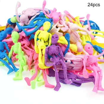 

24pcs Funny TPR Skull Model Doll Human Skeleton Toy Halloween Decoration Toy New