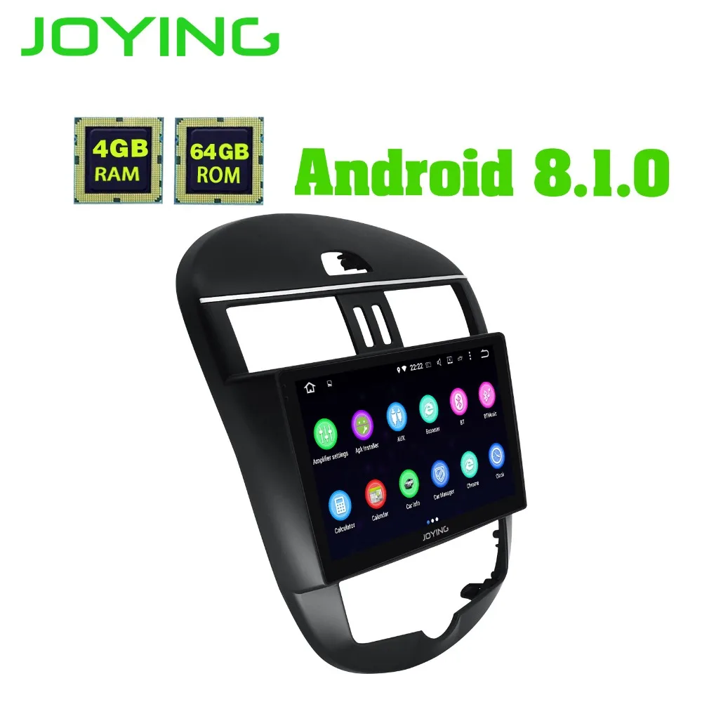 Discount JOYING 10.1" IPS Screen 4G ram Android 8.1 GPS Unit Radio Car Stereo Player Autoradio for Nissan Tiida/Versa 2011-2015 Head Unit 1