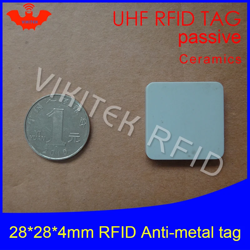 UHF RFID металлическая метка 915 м 868 м Alien Higgs3 EPCC1G2 6C литье приспособление инструмент 28*28*4 мм квадратная керамика смарт-карта пассивные RFID метки