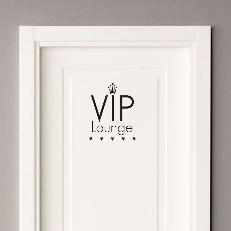 

YOJA 23*25CM VIP Lounge Five Star Room Door Wall Stickers Home Decor Art Decals D1-0303