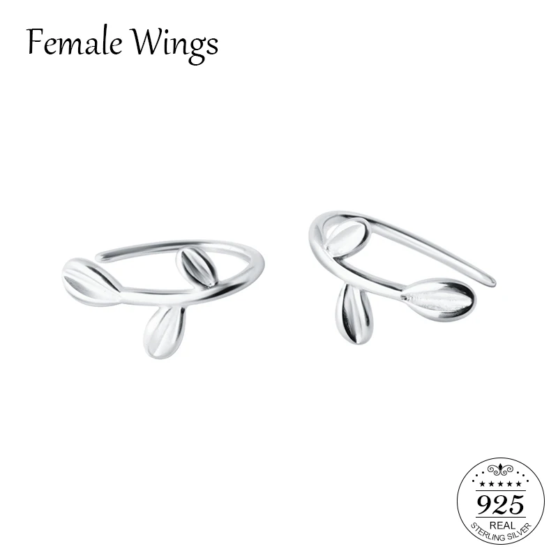 

Female Wings 925 Sterling Silver Earrings Leaves Stud Earrings For Women Lovely Girls Silver Jewelry Anniversary Gifts FE096
