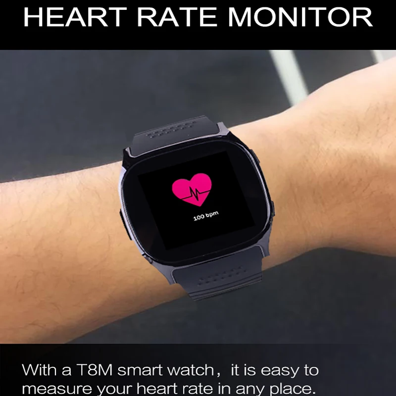 

New Smart Watch T8M Support Heart Rate Tracker Passometer Bluetooth Smartwatch Men Women Watch For Android&IOS PK M26 U8 DZ09