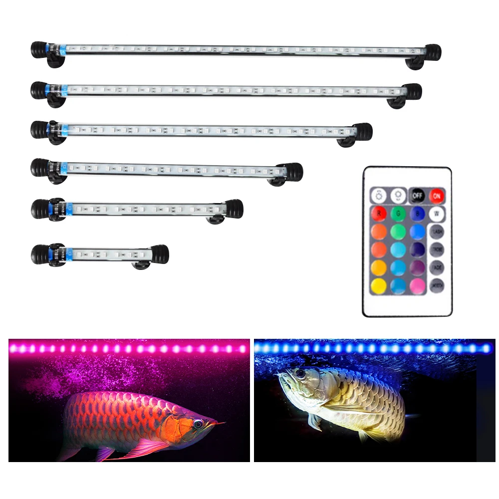 

LED Aquarium Fish Tank Light RGB Colorful Submersible Lamp Remote Control EU/ US Plug Aquarium Led Lighting