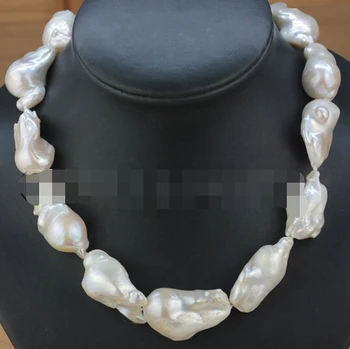 

yan 003171 natural white Reborn Keshi baroque freshwater pearl necklace