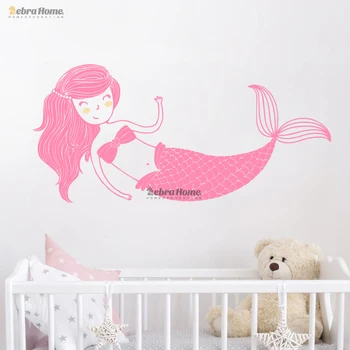 

Mermaid Wall Decal Wall Stickers for Kids Room Baby Nursery Wall Decor Vinyl Wallpaper Art Mural Girls Christmas Gift JM17-004-A
