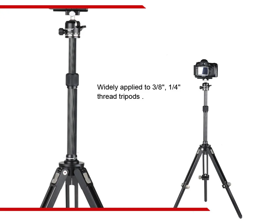 SUNWAYFOTO ET-02 удлинитель для штатива 24 мм из углеродного волокна для штатива с винтом 1/4-3/8 для Dslr камеры аксессуары