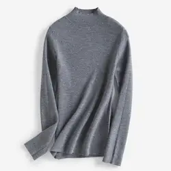100% шерсть мериноса клип Яркий пряжи вязать Женская мода о-образным вырезом тонкий пуловер свитер белый 4 цвета один и более размер