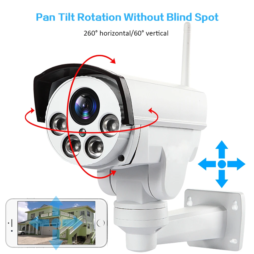 Камера видеонаблюдения HD PTZ 1080P Wi Fi беспроводная 3G 4G SIM карта 2 МП IP
