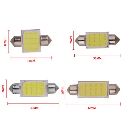 Автомобильный Стайлинг 31 мм/36 мм/39 мм/42 мм 12 В гирлянда светодиодный светильник для парковки CANBUS C5W COB светодиодный внутренний белый SMD лампа для чтения