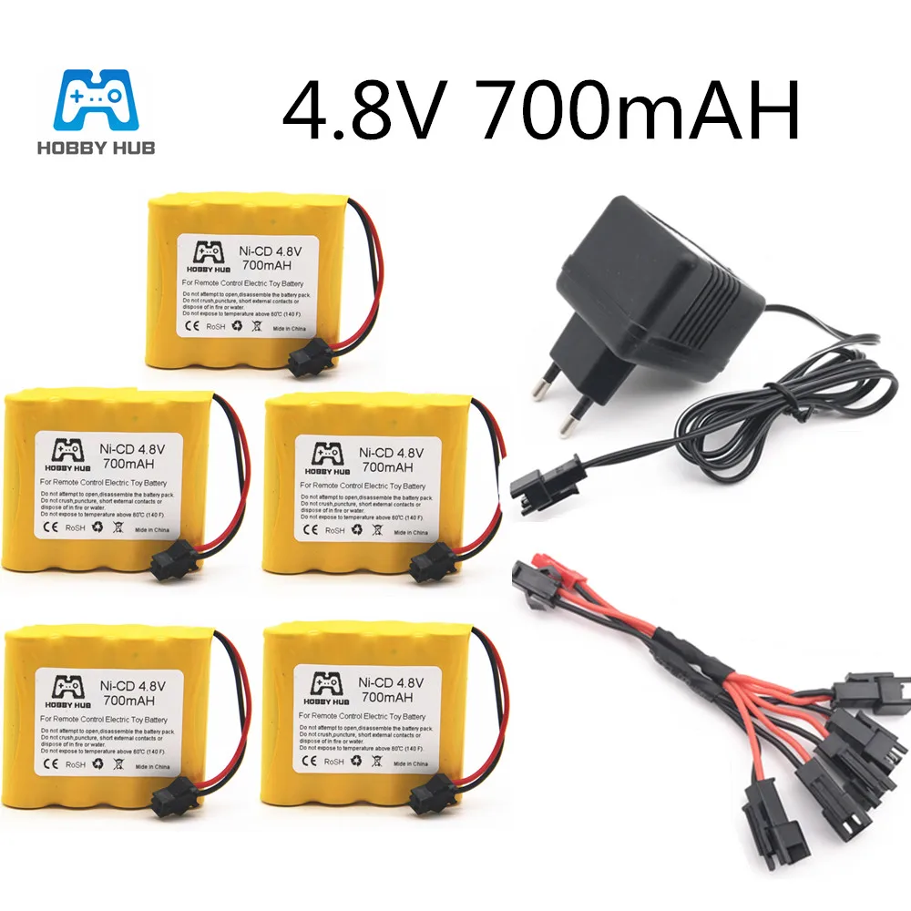 HOBBY HUB 4 8 В 700 мАч Ni Cd батарея + 5 в 1 зарядное устройство для дистанционного