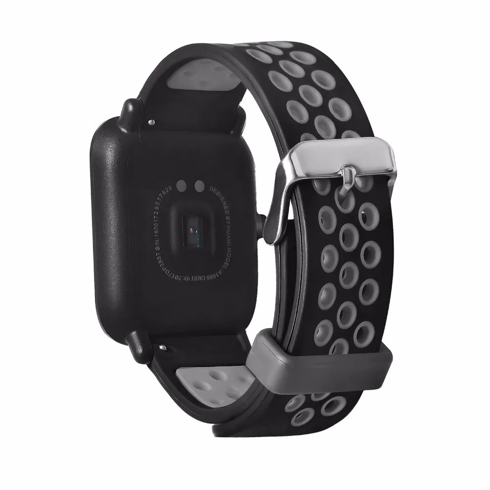 Силиконовый двойной цвет дышащий замена ремешок для часов браслет на запястье ремешок для Xiaomi Huami Bip BIT Amazfit Bip Молодежные часы