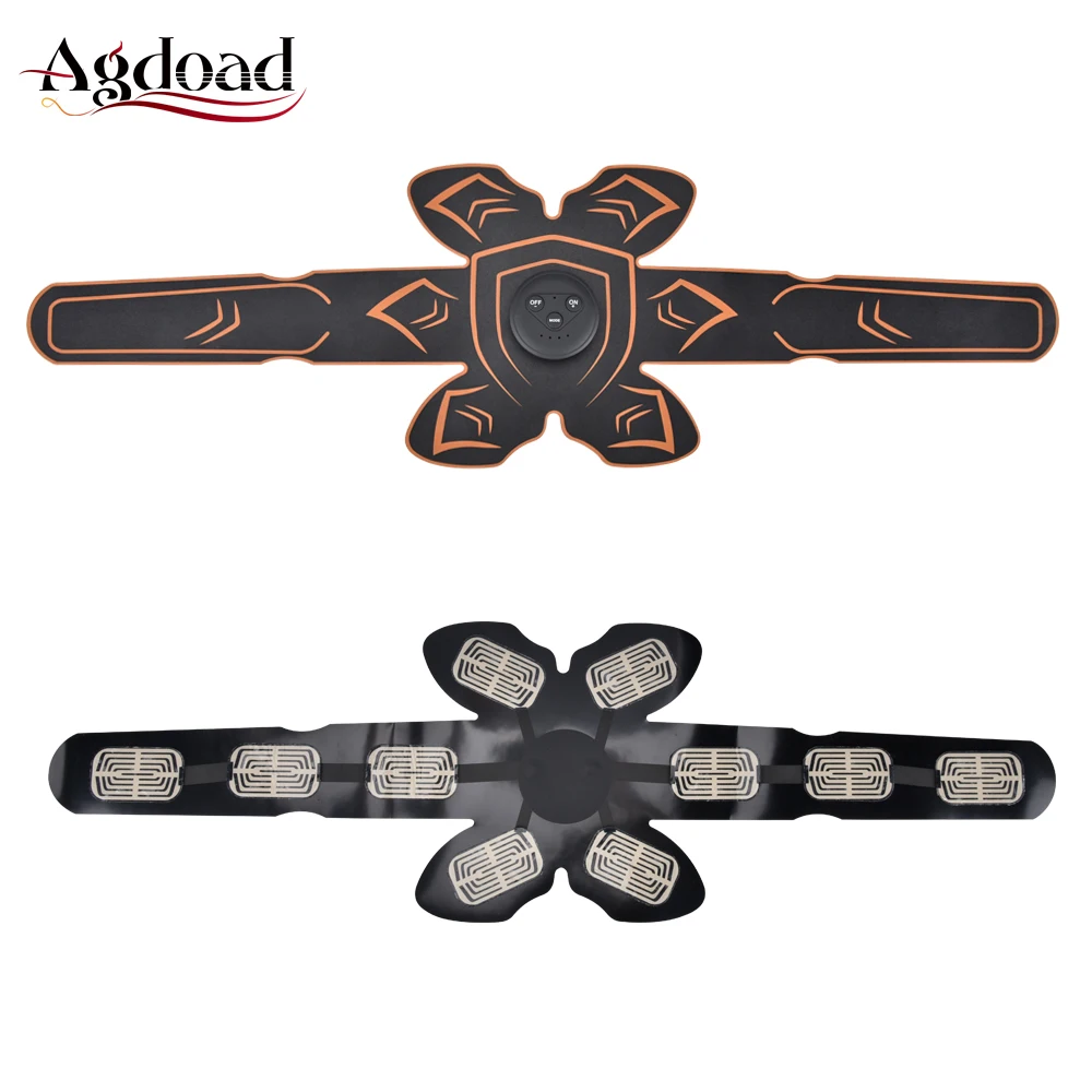 Перезаряжаемый EMS стимулятор мышц ABS мужской тренажер для мышц живота умный фитнес пояс для похудения тренажер для мышц всего тела