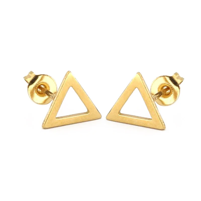 

Jisensp Cute Hollow Triangle Pattern Earring for Women Birthday Jewelry Gift Tiny Geometric Stud Earrings oorbellen voor vrouwen