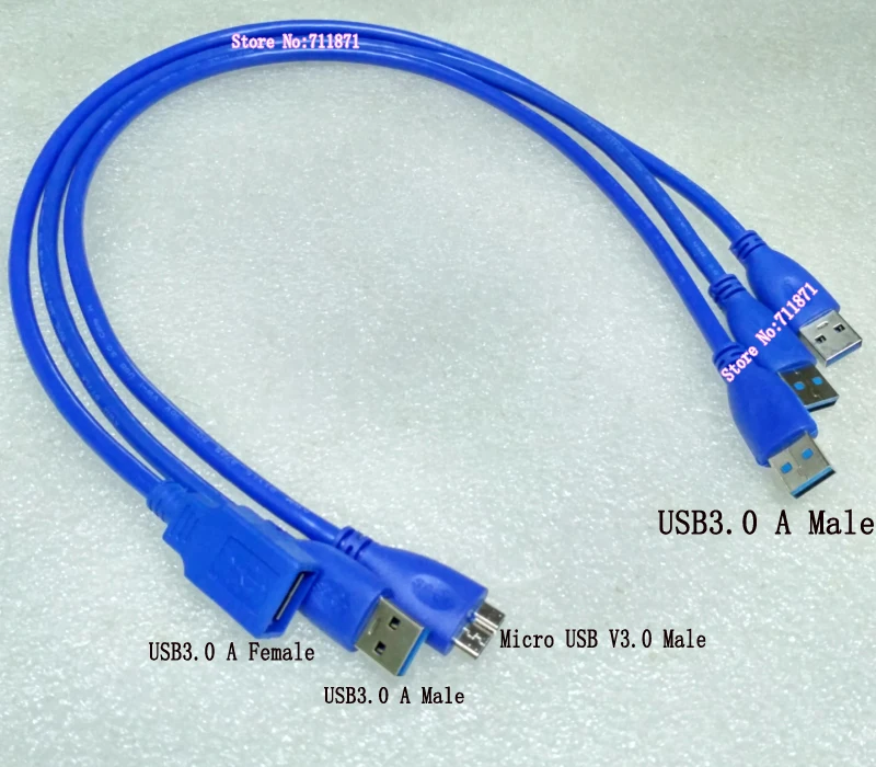 USB3 USB3.0 Extension cord 50cm USB V3.0 USB3.0 Cable Line Micro B Micro USB V3.0 Charging Data